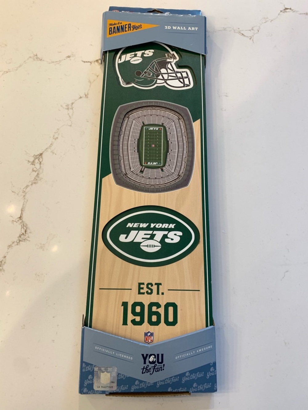 New York Jets 3D StadiumView  Wooden Plaque 6'' x 19''  NEW.